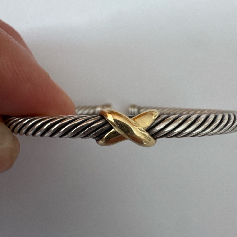 David Yurman Silver and Gold Twisted Bracelet